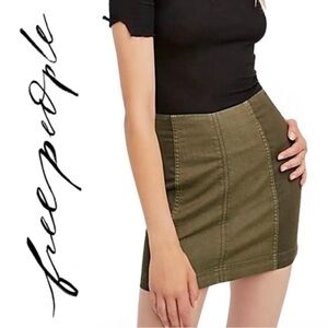 Free People Olive Green Mini Skirt